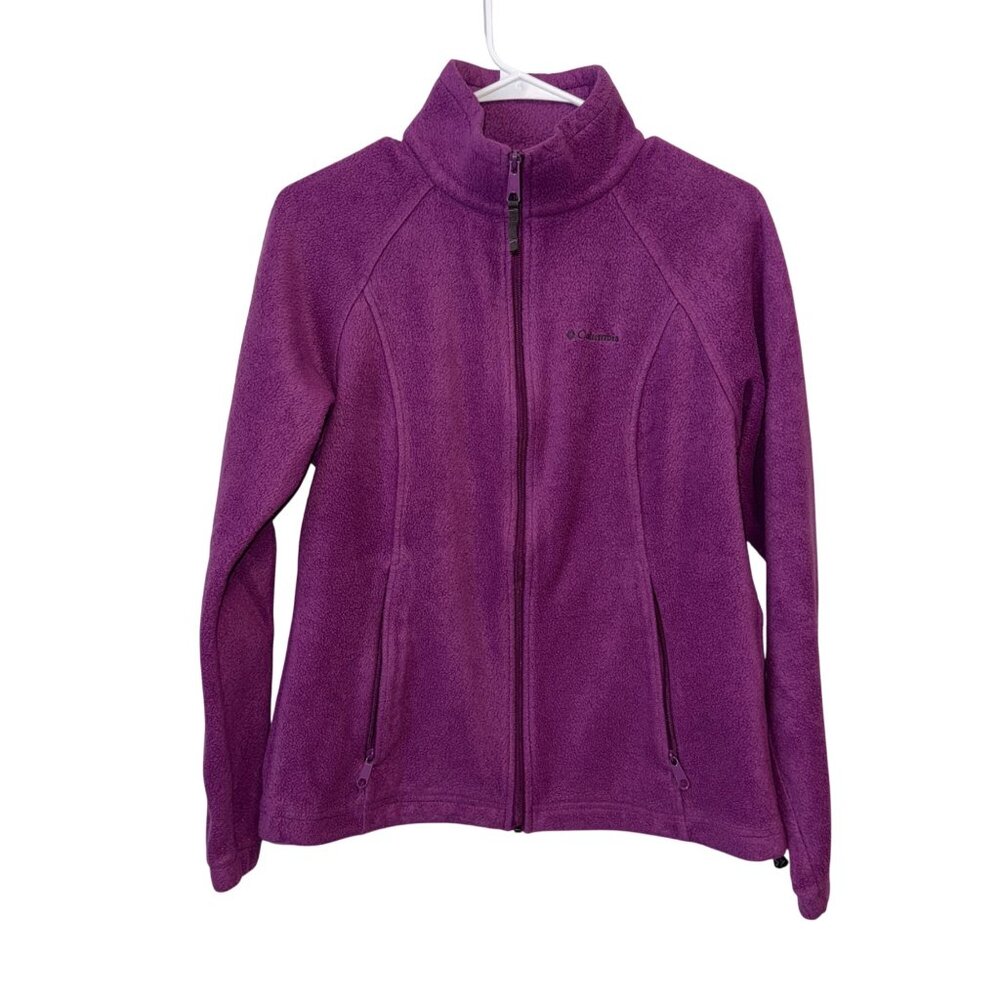 Columbia Womens Purple Full-Zip Fleece Jacket Size M